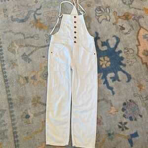 Pilcro and the Letterpress White Denim Overalls